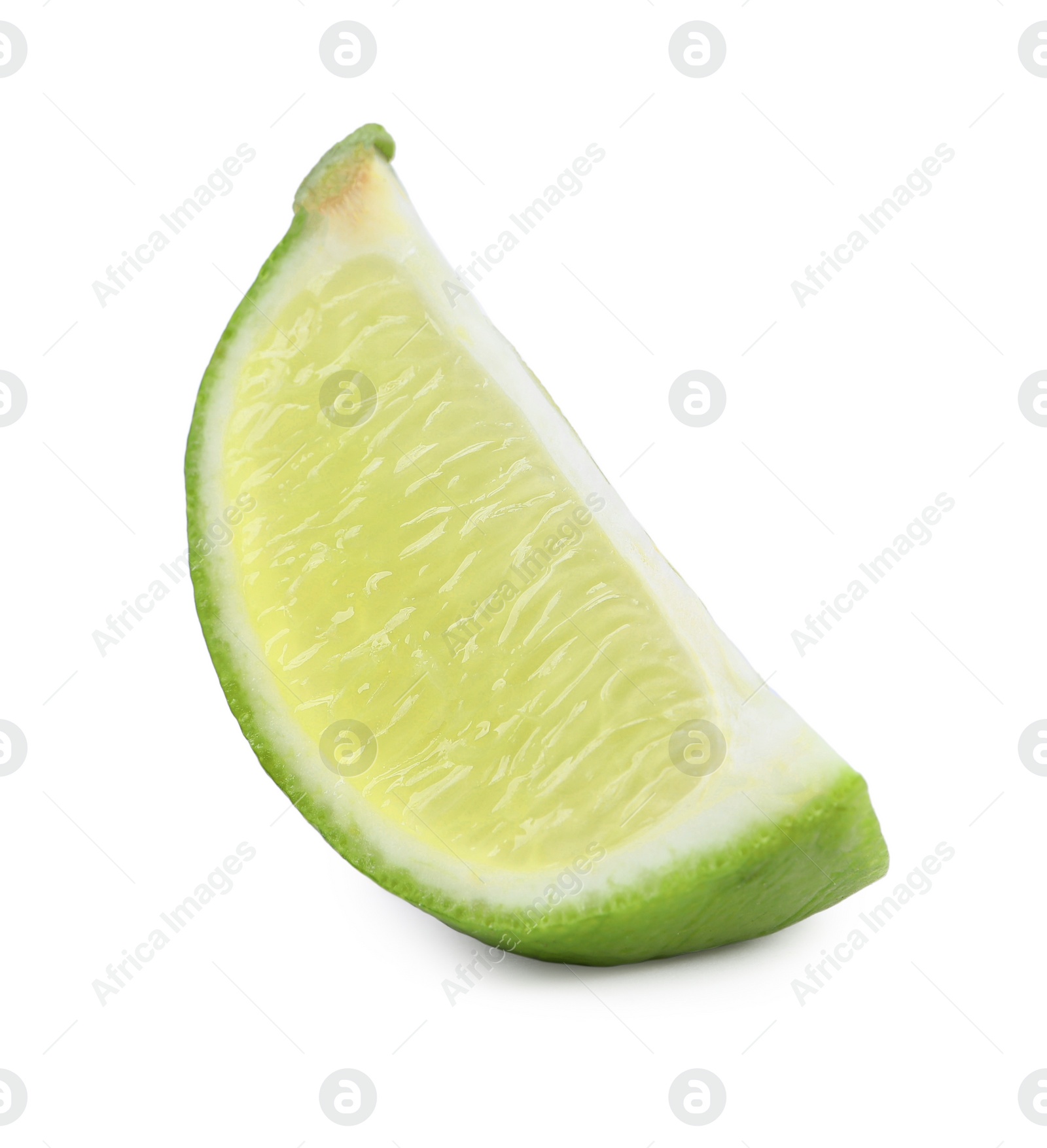 Photo of Citrus fruit. Slice of fresh lime isolated on white