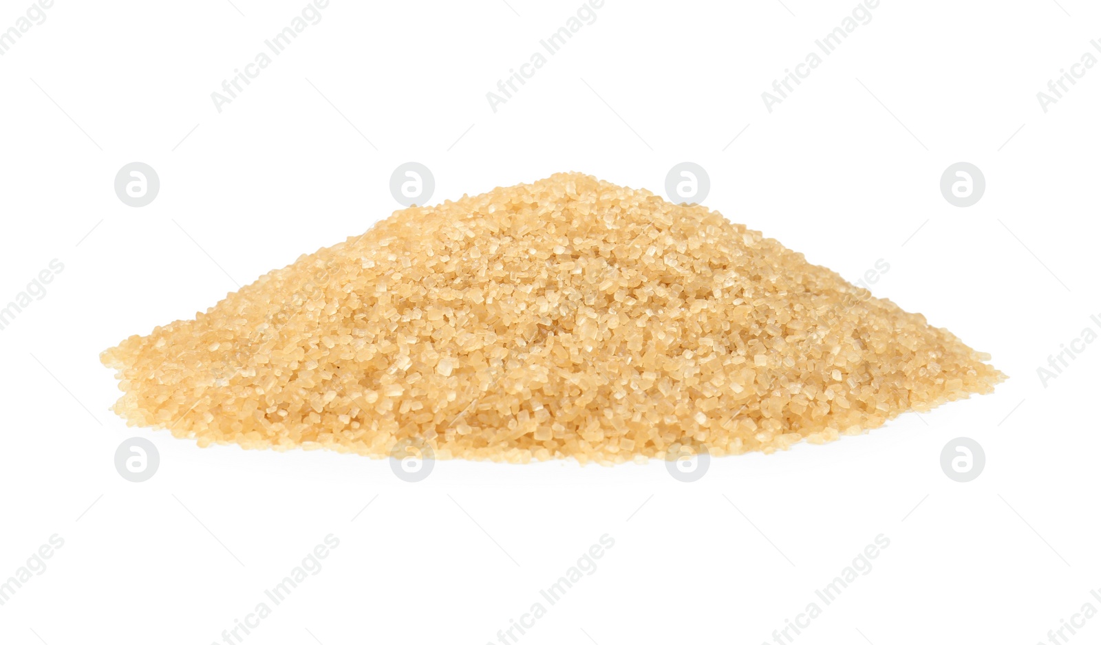 Photo of Pile of brown sugar isolated on white