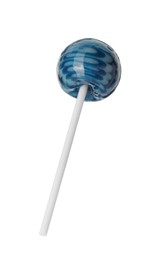 Photo of One sweet colorful lollipop isolated on white