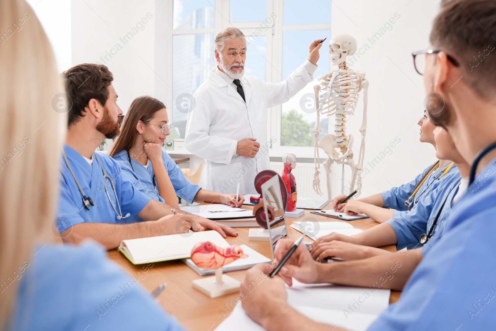 Photo of Doctor giving lecture for interns in university