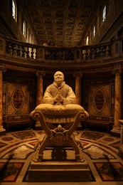 ROME, ITALY - FEBRUARY 2, 2024: Statue of Pope Pius IX in Basilica of St. John Lateran
