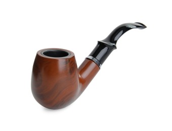 Photo of Classic wooden smoking pipe isolated on white
