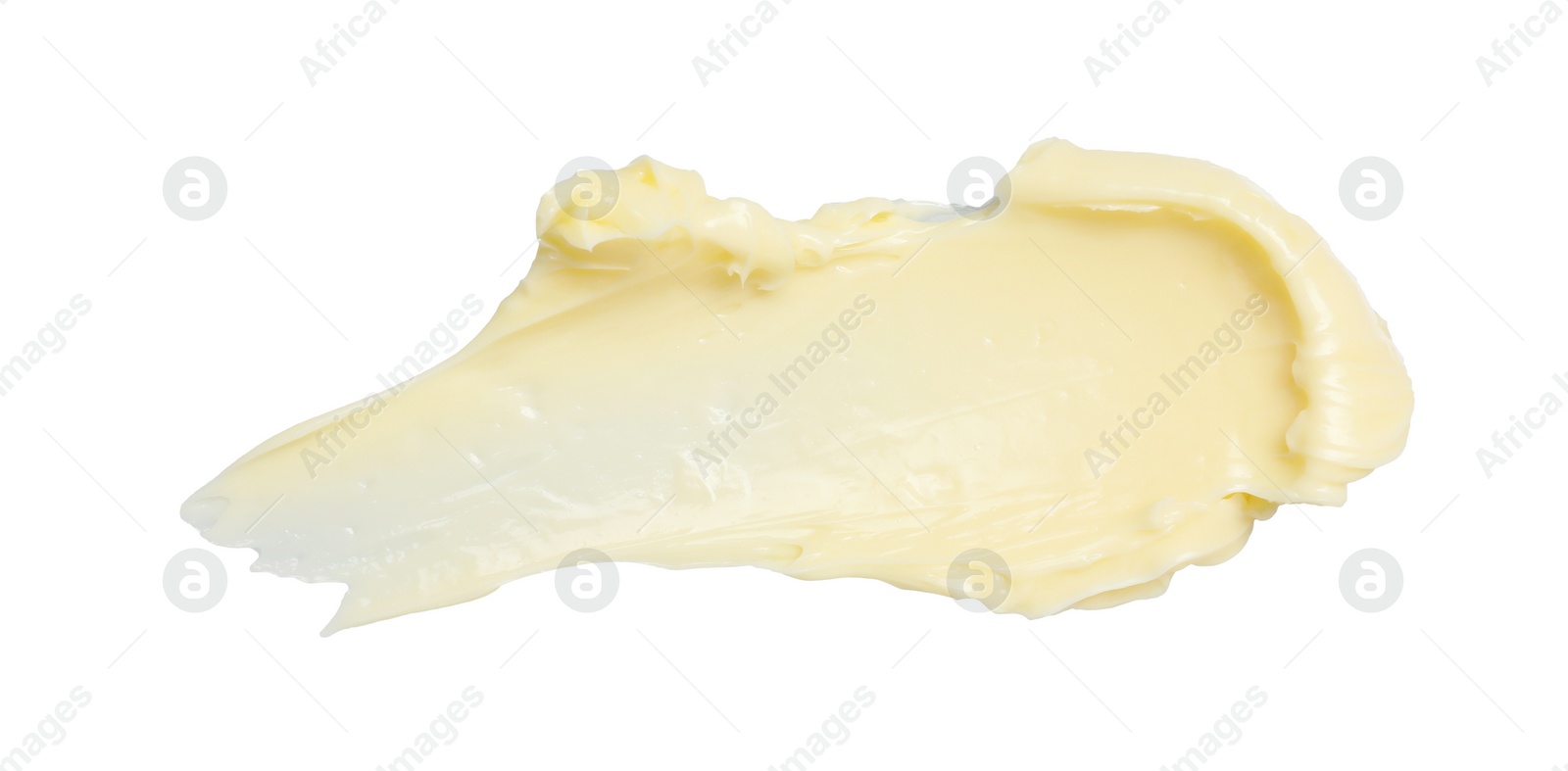 Photo of Fresh natural butter isolated on white, top view