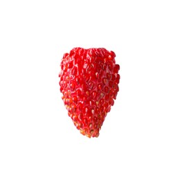 Photo of One ripe wild strawberry isolated on white