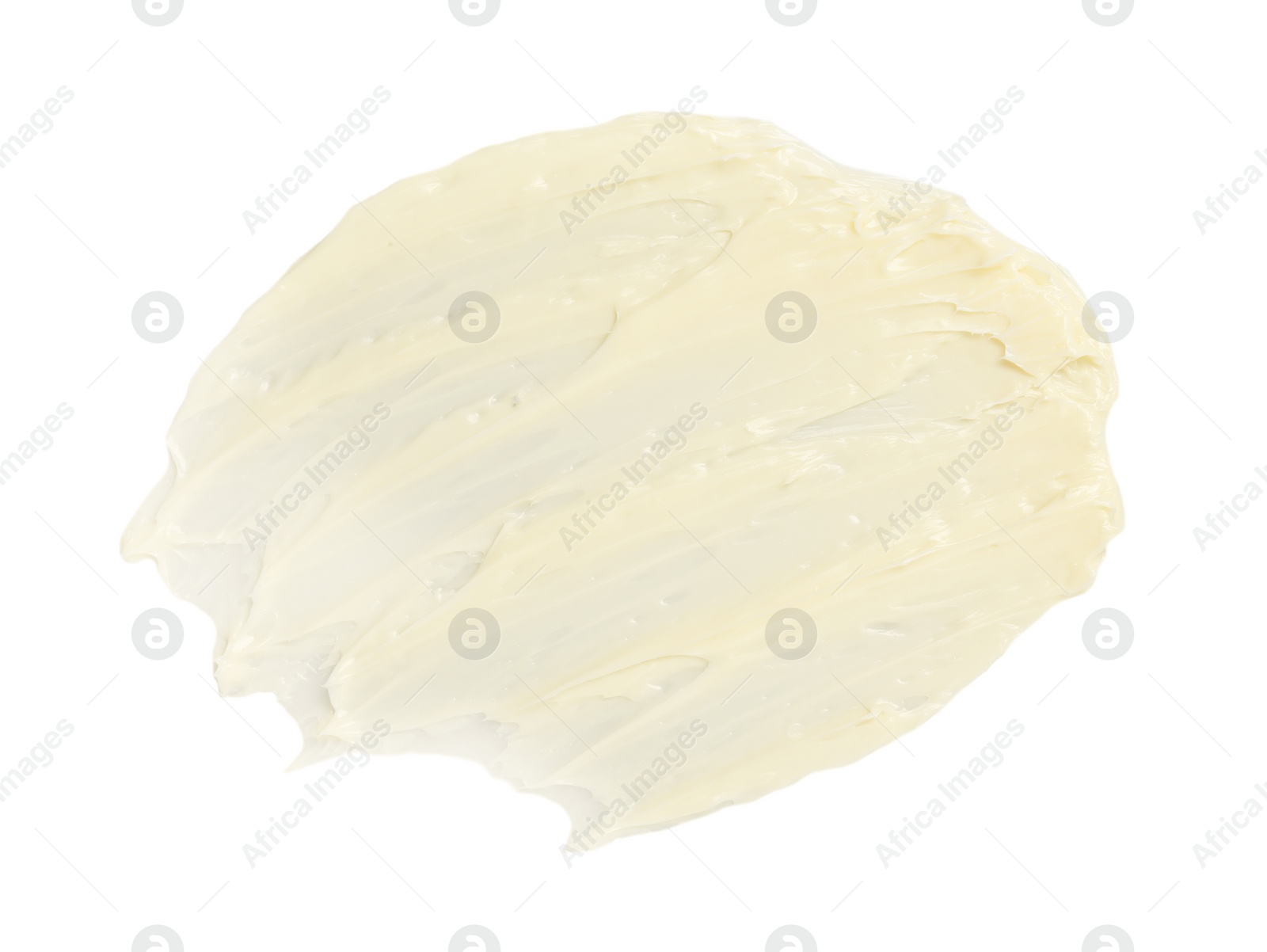 Photo of Tasty butter on white background, top view