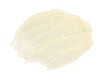 Photo of Tasty butter on white background, top view