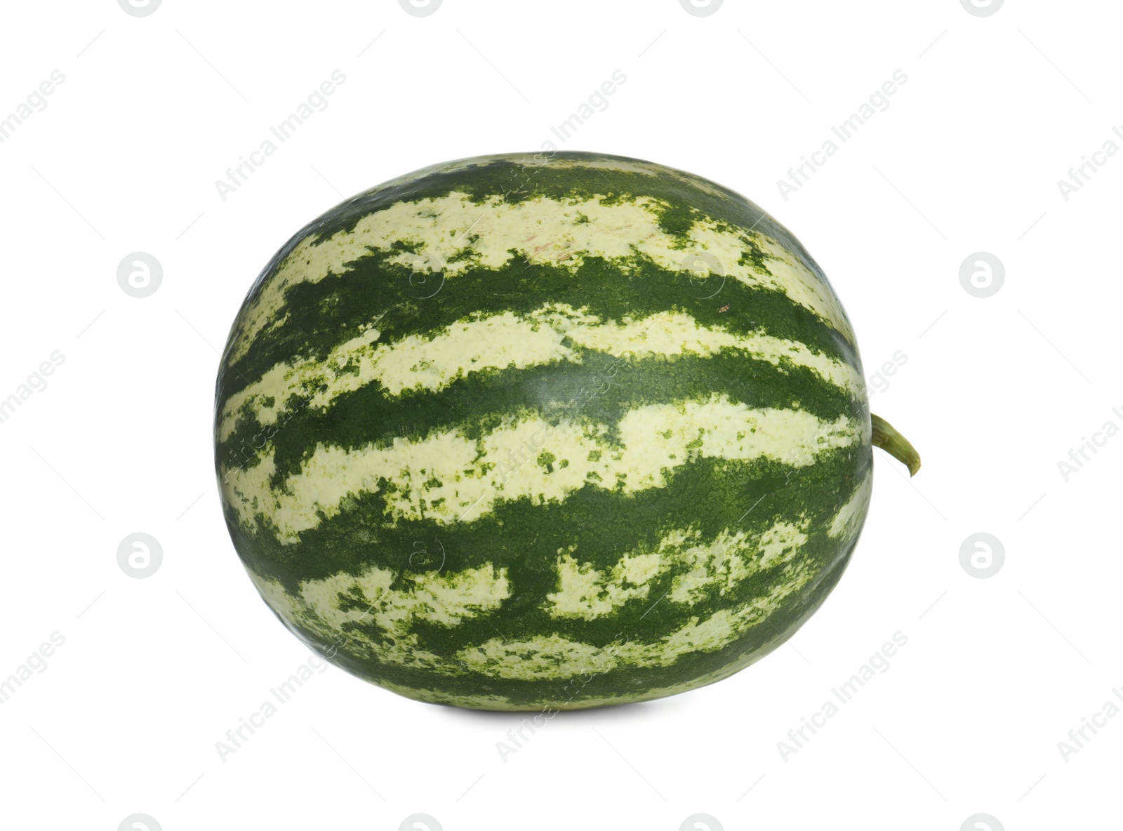 Photo of Delicious ripe whole watermelon isolated on white