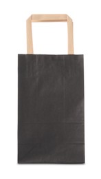 One black paper bag isolated on white