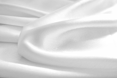 Texture of white silk as background, closeup view