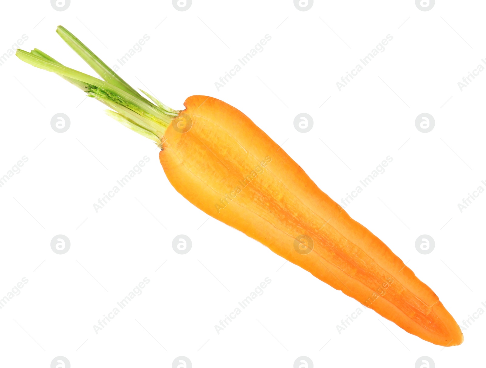 Photo of Half of fresh ripe carrot isolated on white