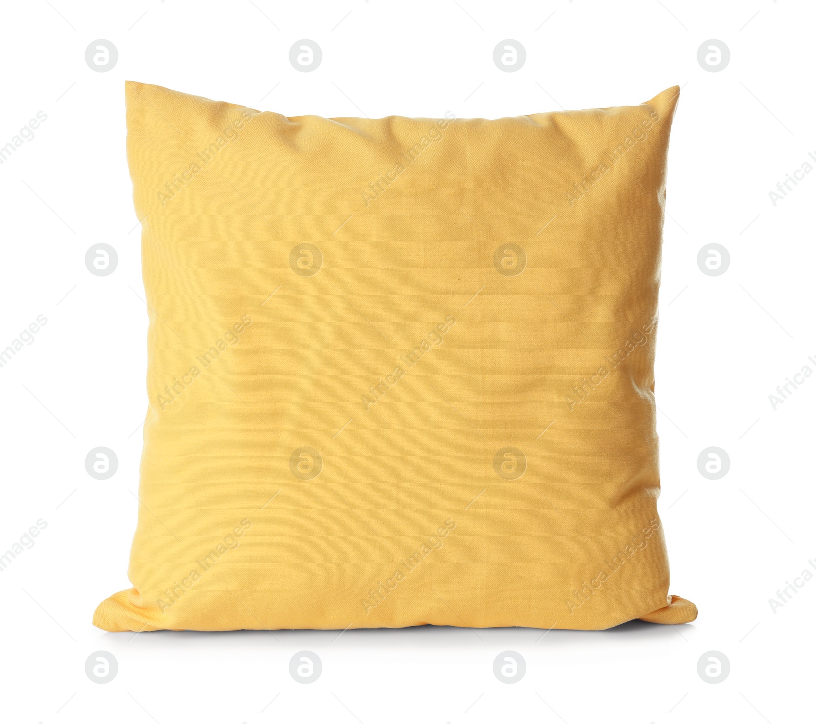 Photo of Soft decorative pillow on white background