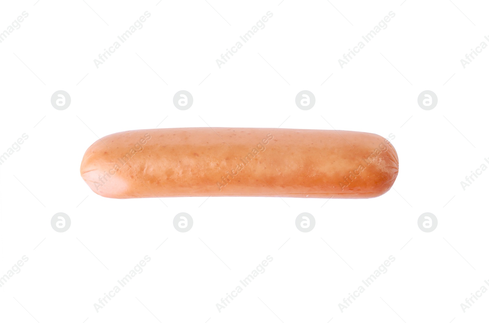 Photo of Tasty sausage on white background. Meat product