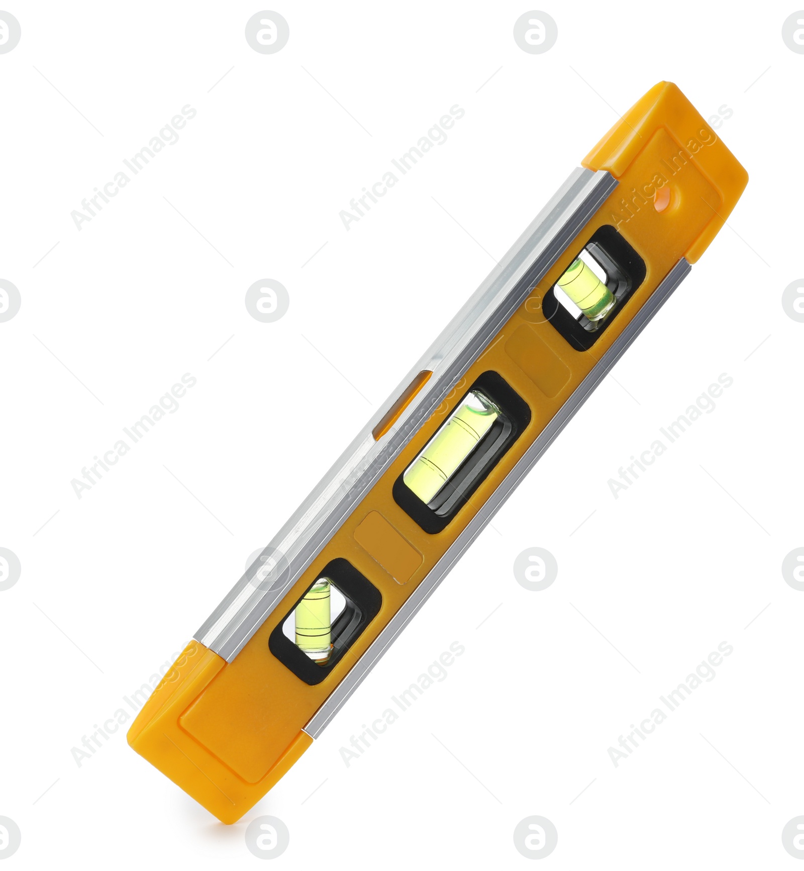 Photo of New building level on white background. Professional construction tool