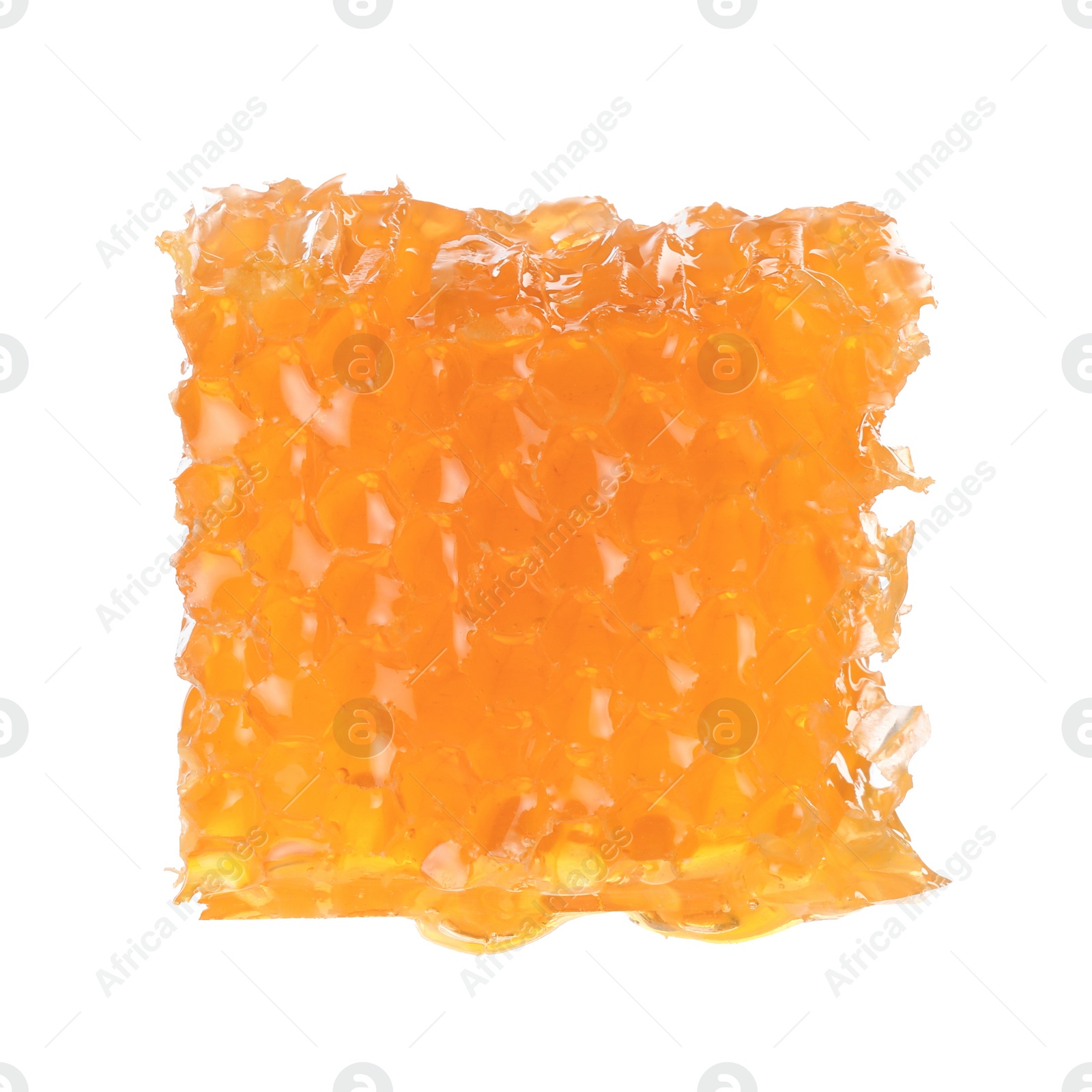 Photo of Natural honeycomb with tasty honey isolated on white