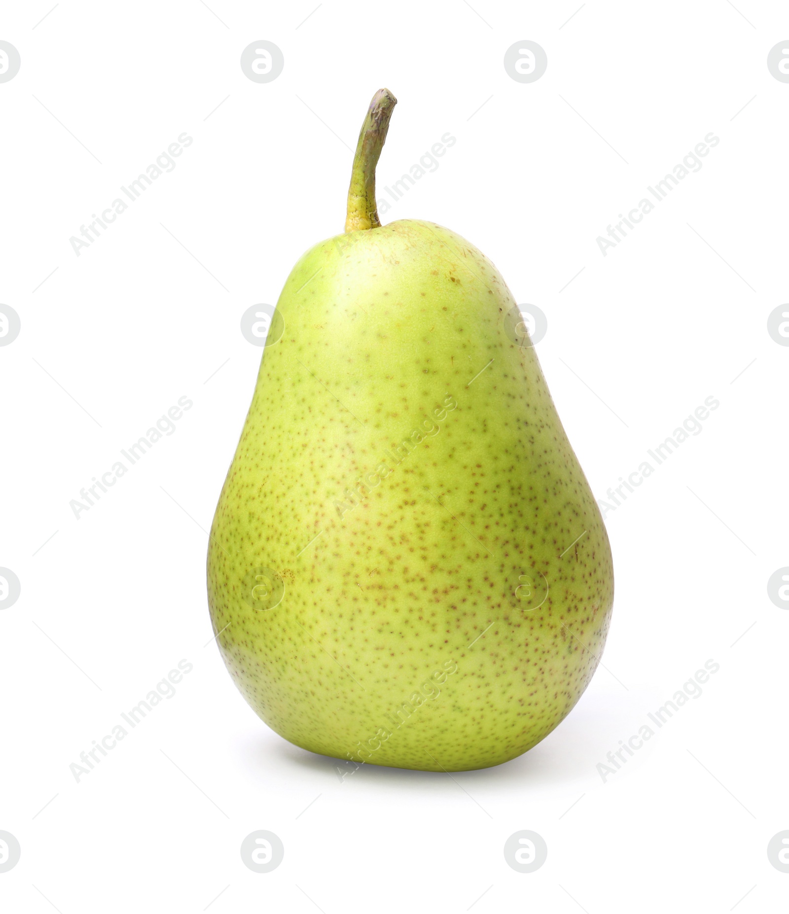 Photo of One tasty ripe pear on white background