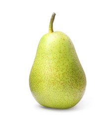 Photo of One tasty ripe pear on white background