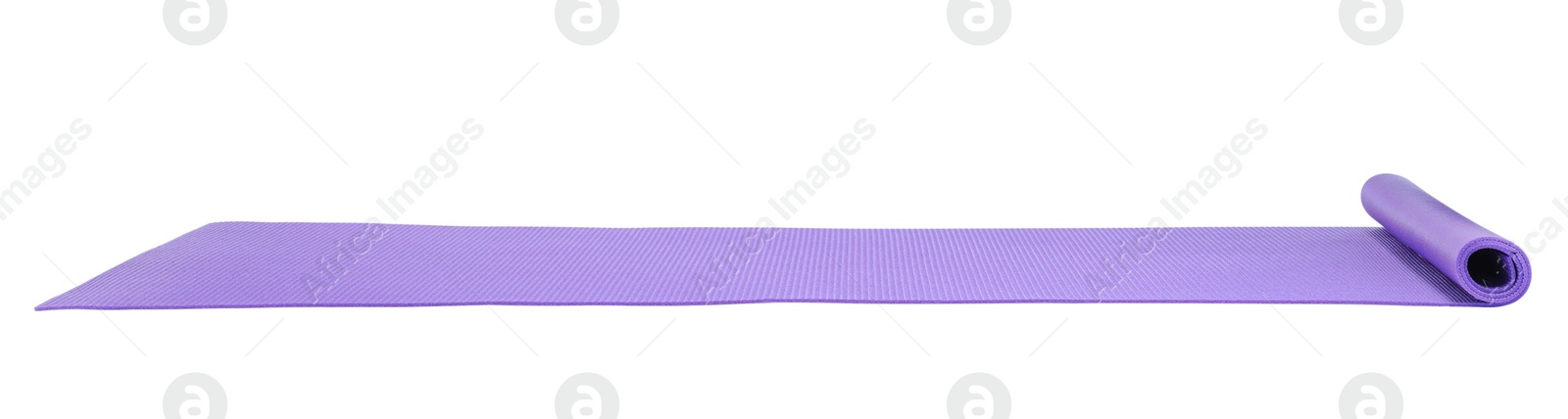 Image of Violet camping mat isolated on white. Banner design 