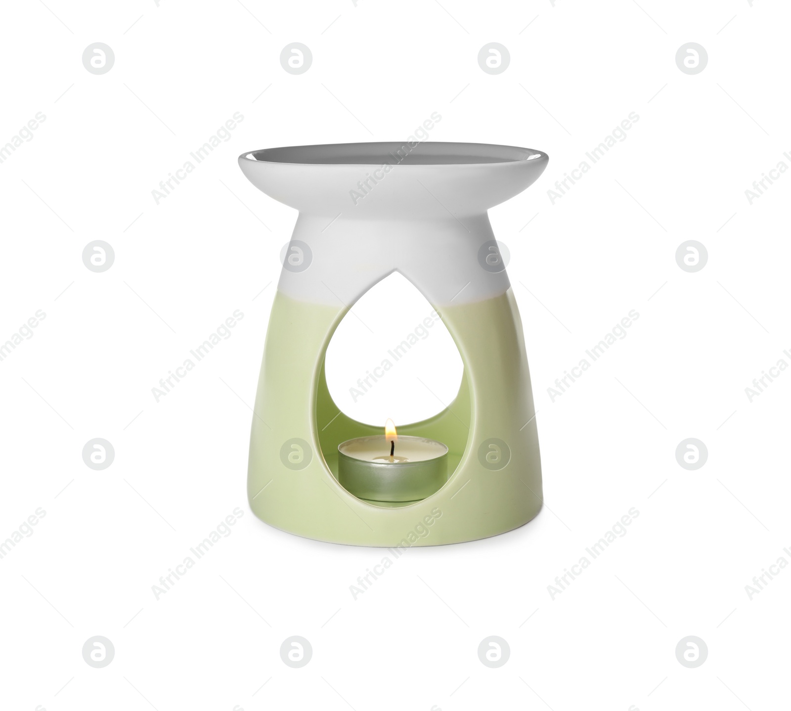Photo of Stylish lamp for aroma therapy isolated on white