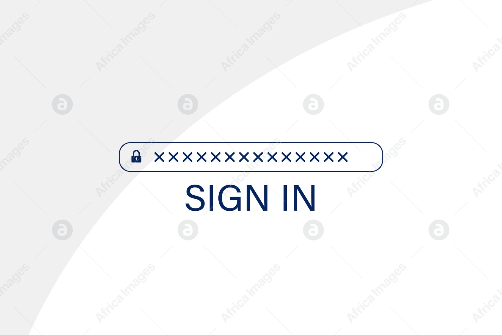 Illustration of Blocked screen of gadget with line for password, illustration. Cyber security