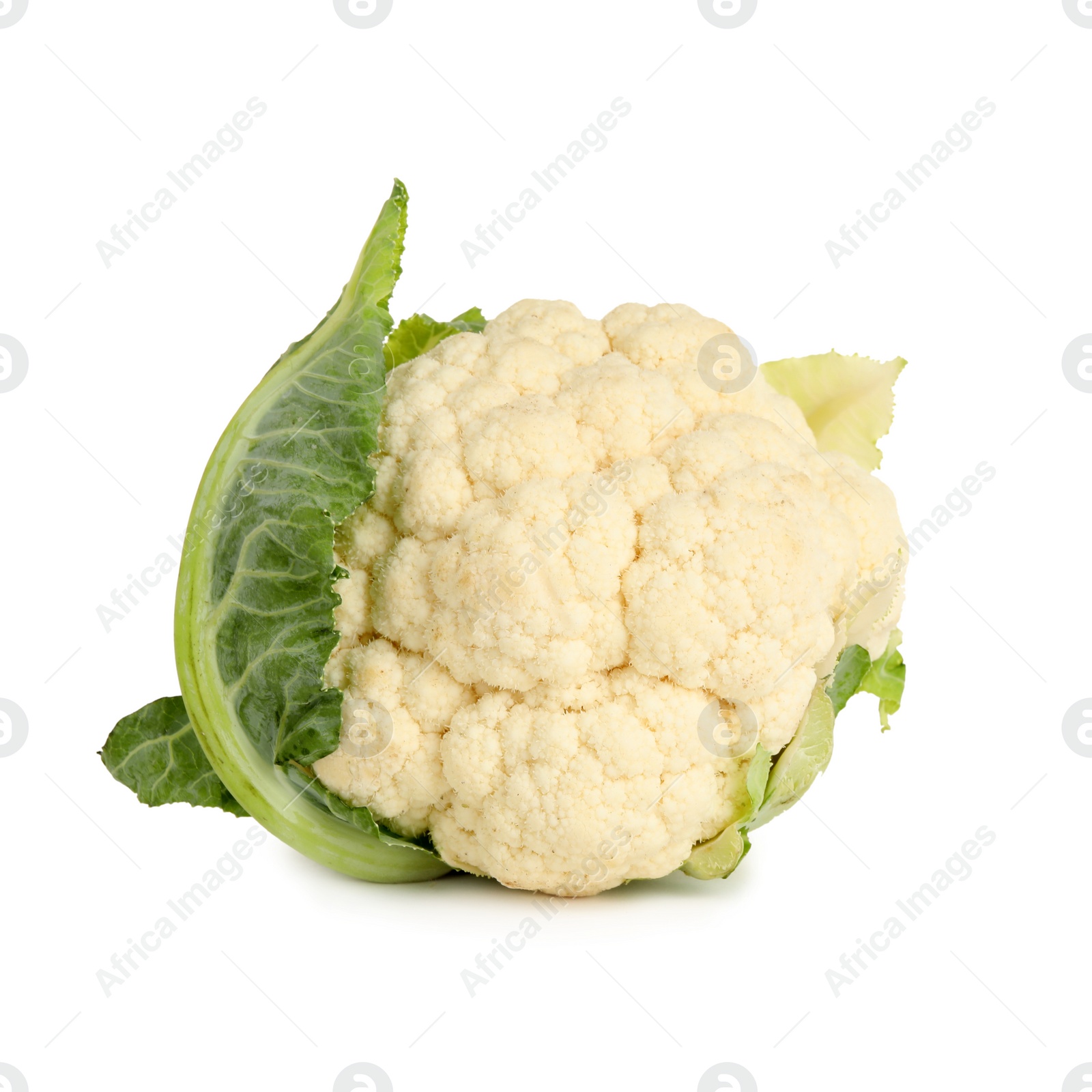 Photo of Fresh raw cauliflower cabbage isolated on white