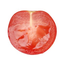 Half of fresh ripe tomato isolated on white