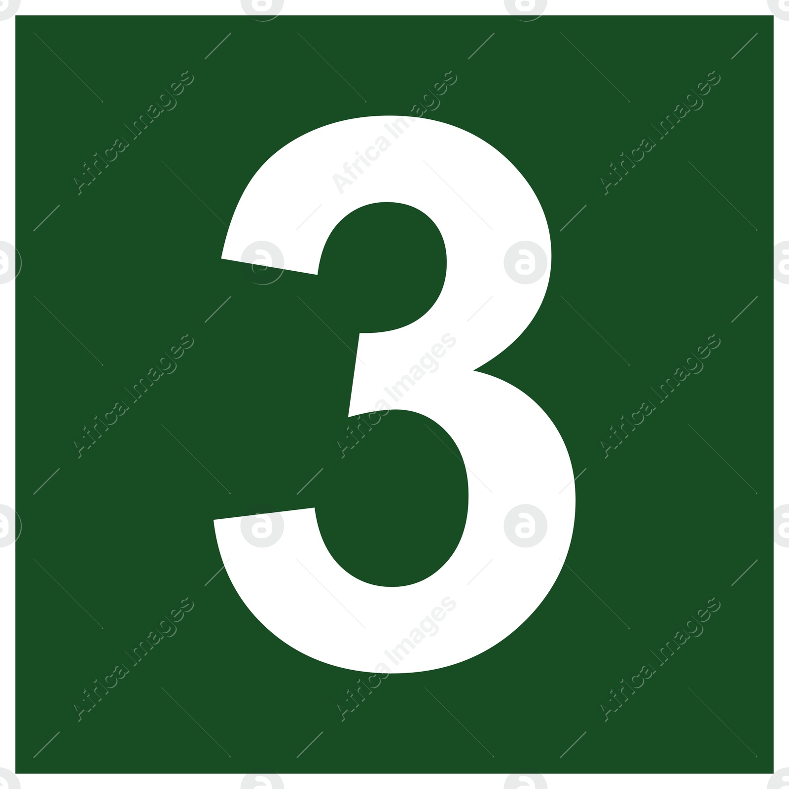 Image of International Maritime Organization (IMO) sign, illustration. Number "3"