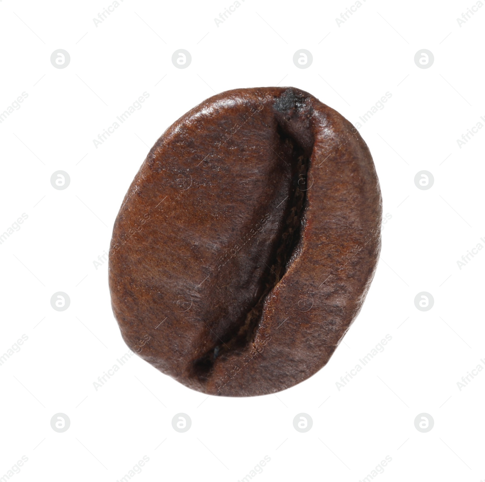 Photo of One aromatic coffee bean isolated on white