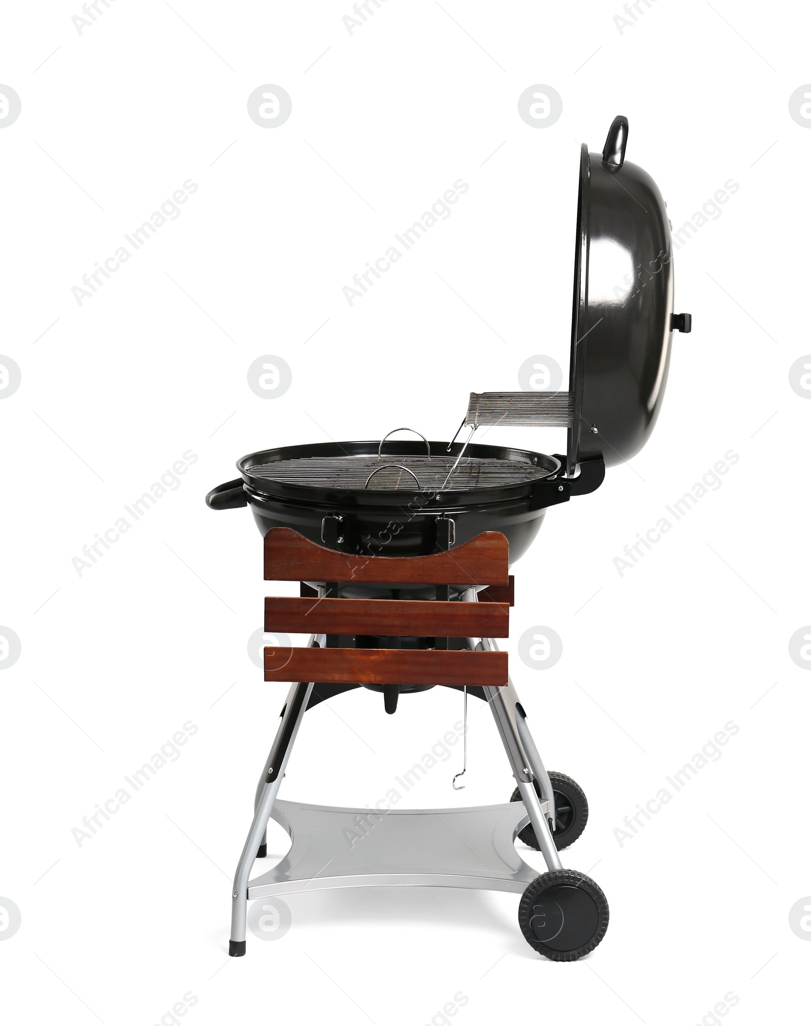 Photo of New modern barbecue grill on white background