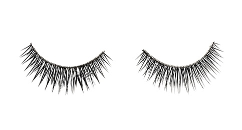 Photo of False eyelashes on white background