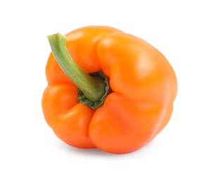 Photo of Ripe orange bell pepper isolated on white