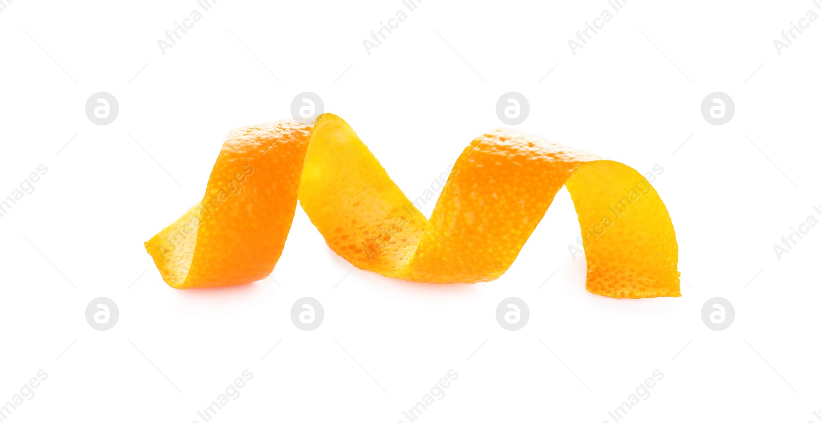 Photo of Fresh orange peel on white background. Healthy fruit