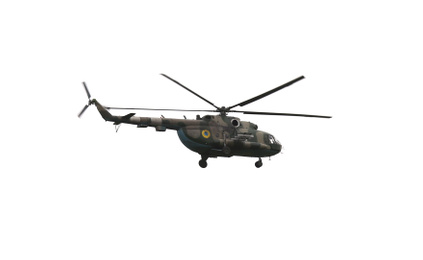 Image of Army helicopter isolated on white. Military machinery