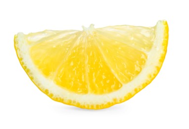 Slice of fresh lemon isolated on white