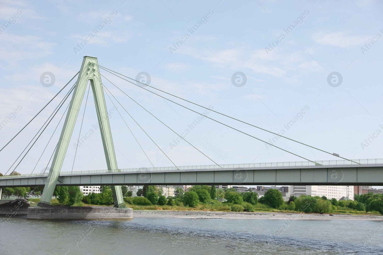 Photo of Picturesque view of a modern bridge over river