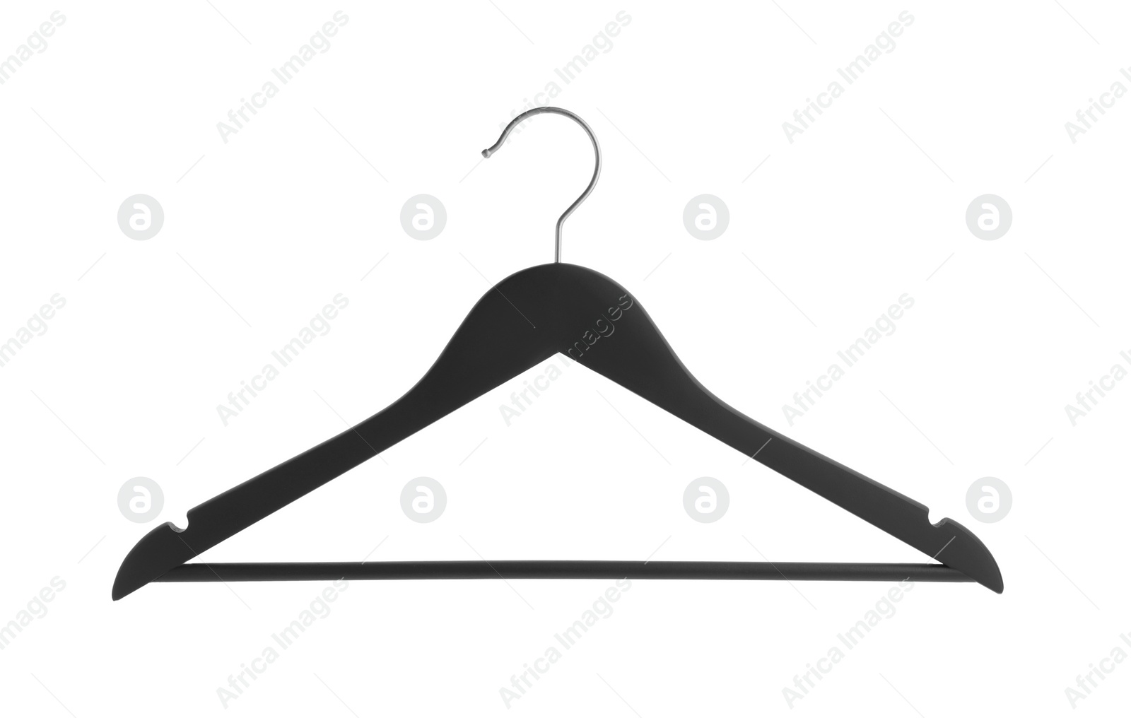 Photo of Empty hanger isolated on white. Wardrobe accessory