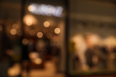 Photo of Blurred view of shopping mall interior. Bokeh effect