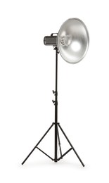 Flash light reflector isolated on white. Professional photographer's equipment