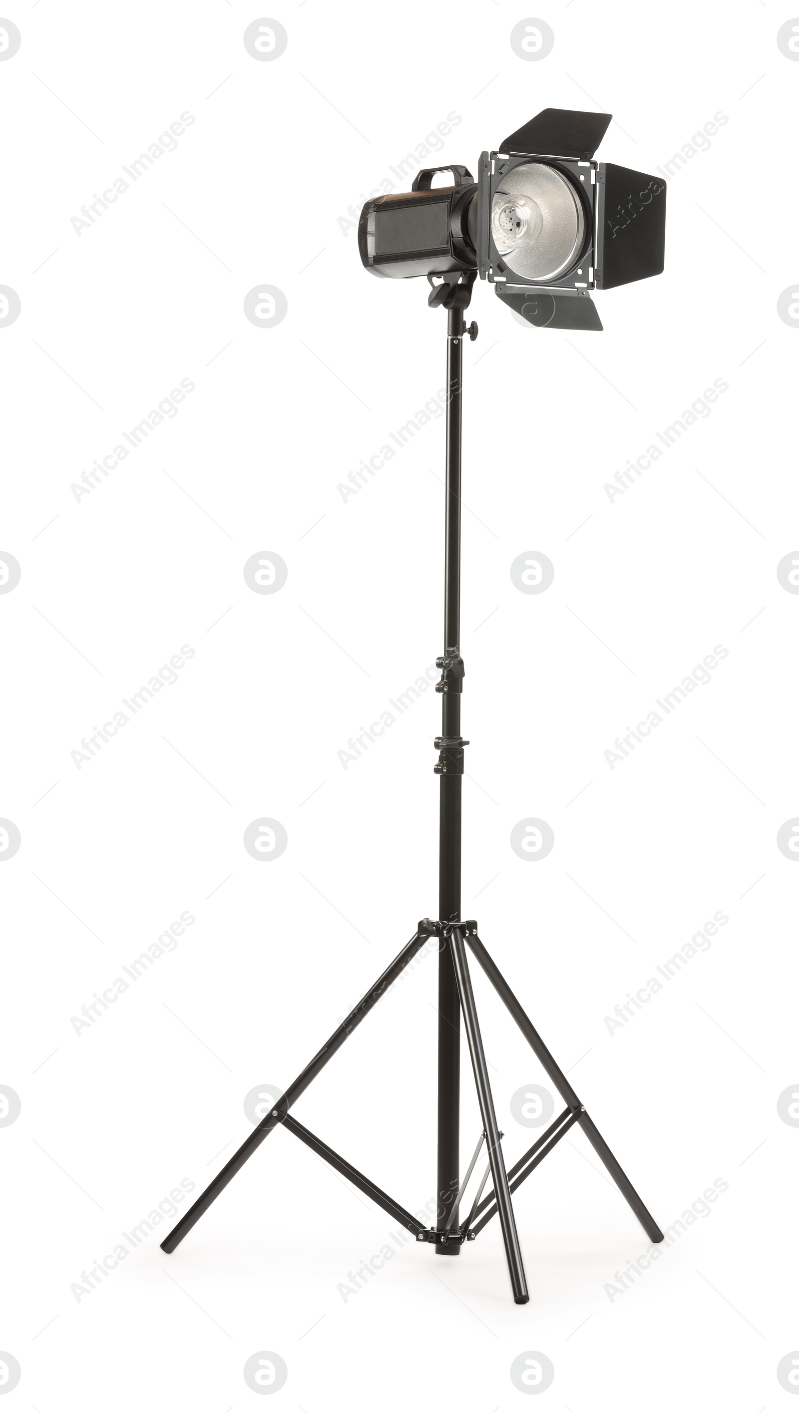 Photo of Professional lighting photographer's equipment isolated on white