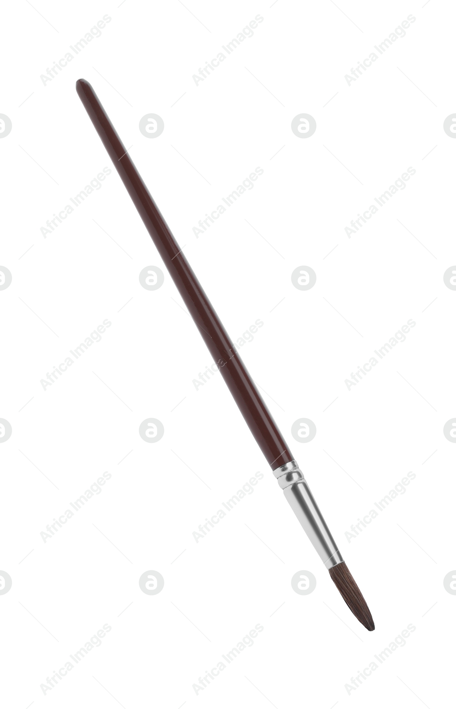 Photo of Paint brush with wooden handle isolated on white