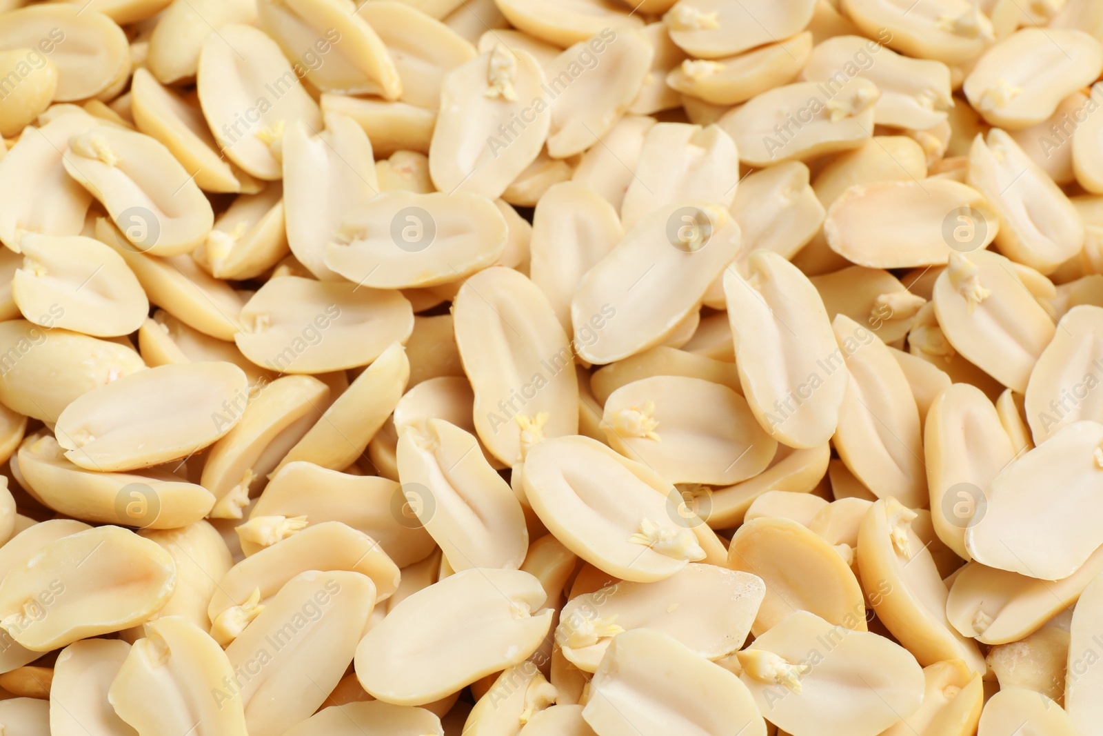 Photo of Fresh peeled peanuts as background, closeup view