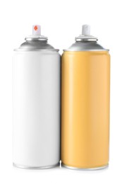 Photo of Two spray paint cans isolated on white