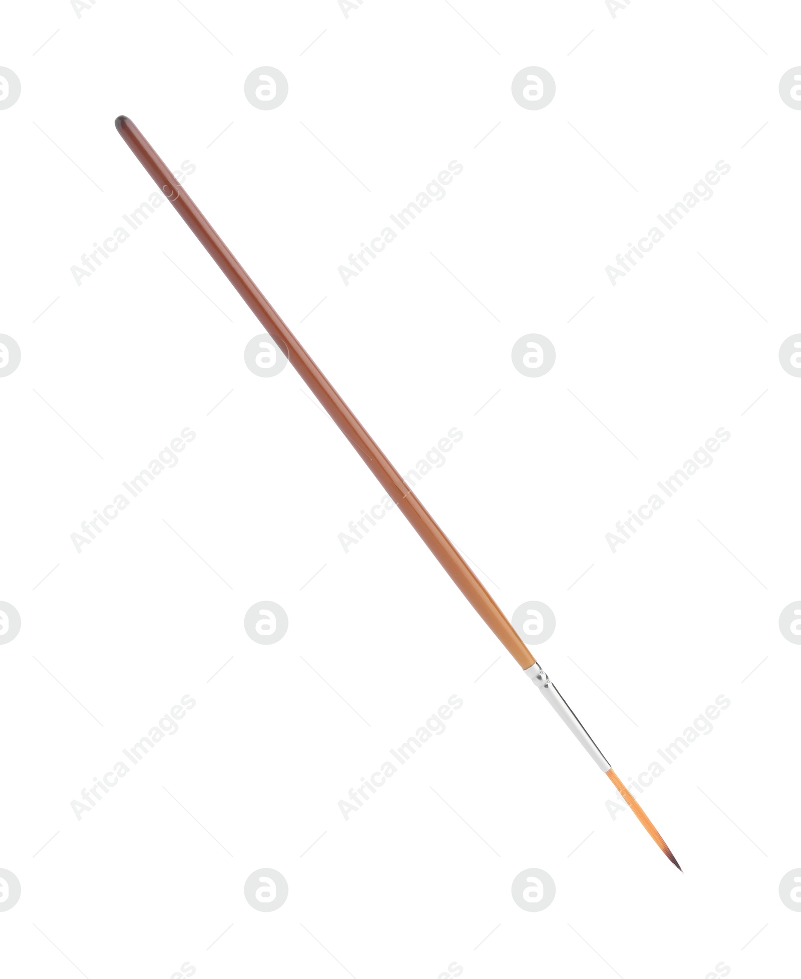 Photo of Paint brush with wooden handle isolated on white