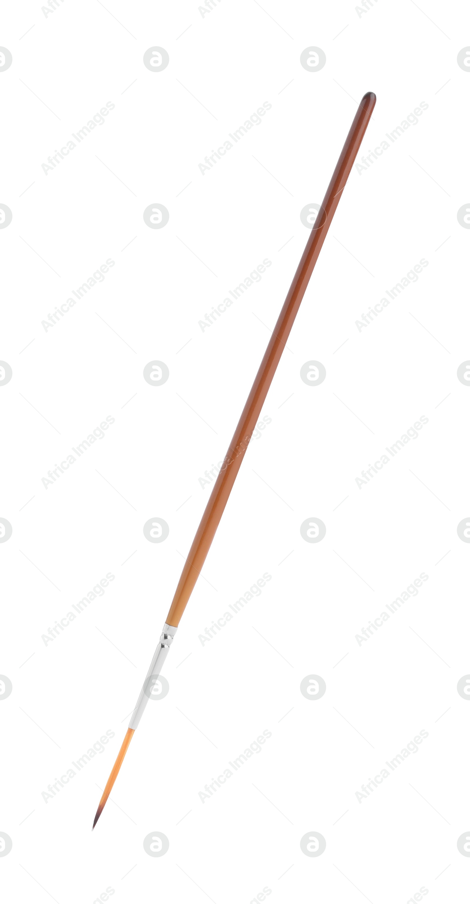 Photo of Paint brush with wooden handle isolated on white