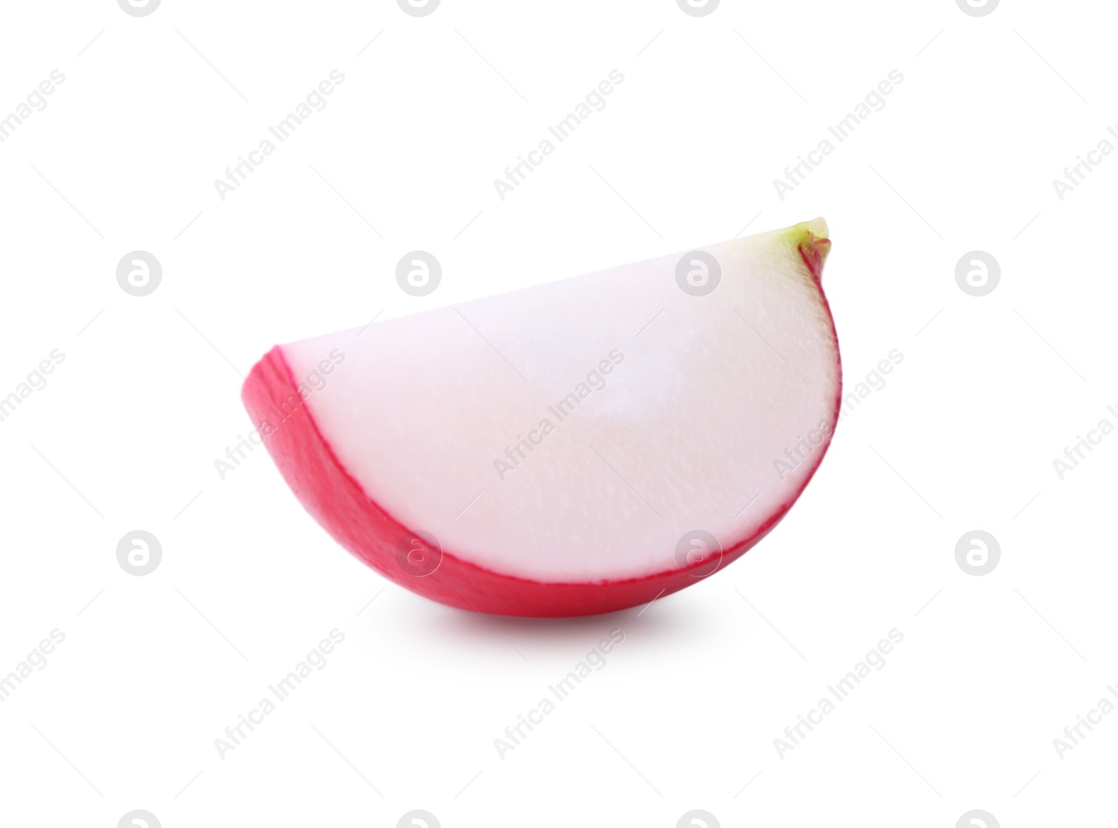 Photo of Slice of fresh ripe radish isolated on white