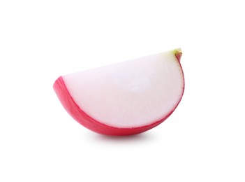 Photo of Slice of fresh ripe radish isolated on white