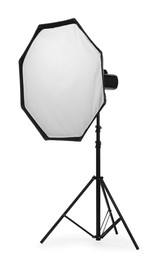 Professional light reflector isolated on white. Photographer's equipment