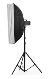 Photo of Professional light reflector isolated on white. Photographer's equipment
