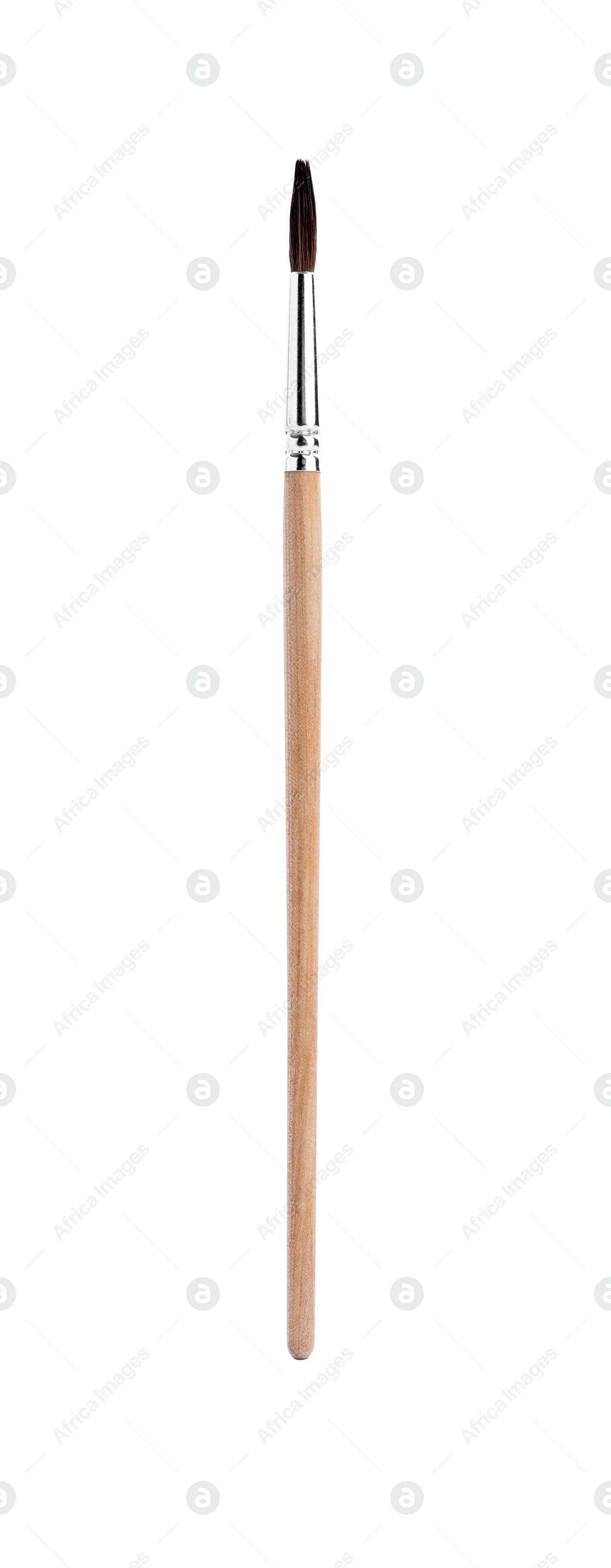 Photo of Paint brush with wooden handle isolated on white