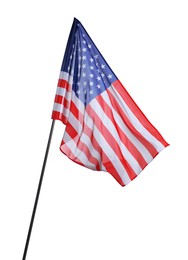 Photo of Flag of USA isolated on white. National symbol