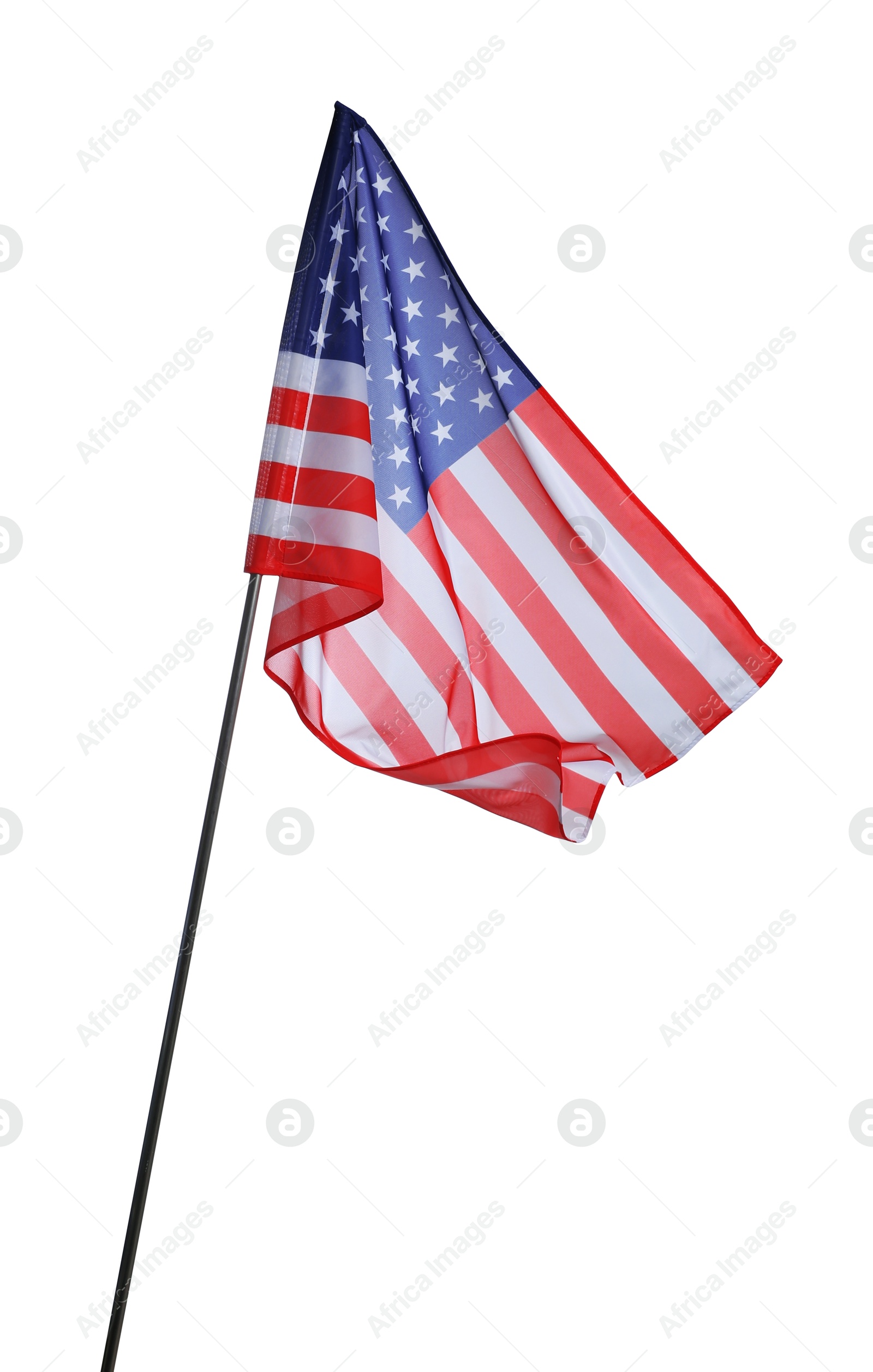 Photo of Flag of USA isolated on white. National symbol